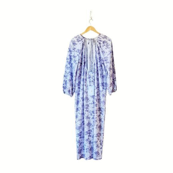 Hill House Ditzy‎ Floral Maxi Dress Simone Lilac Floral Crepe Sz M NWT - Picture 7 of 14